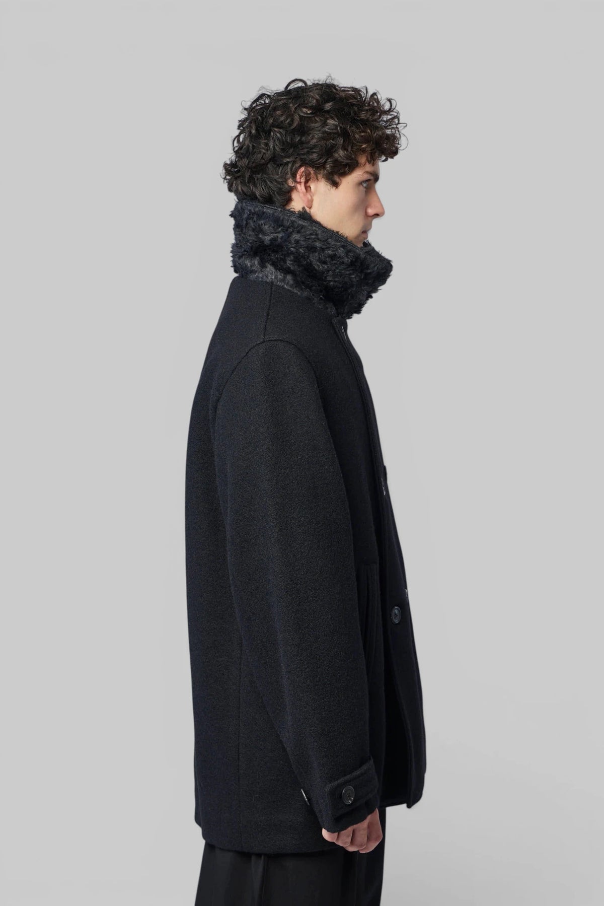 Wae Peacoat back view highlighting relaxed silhouette