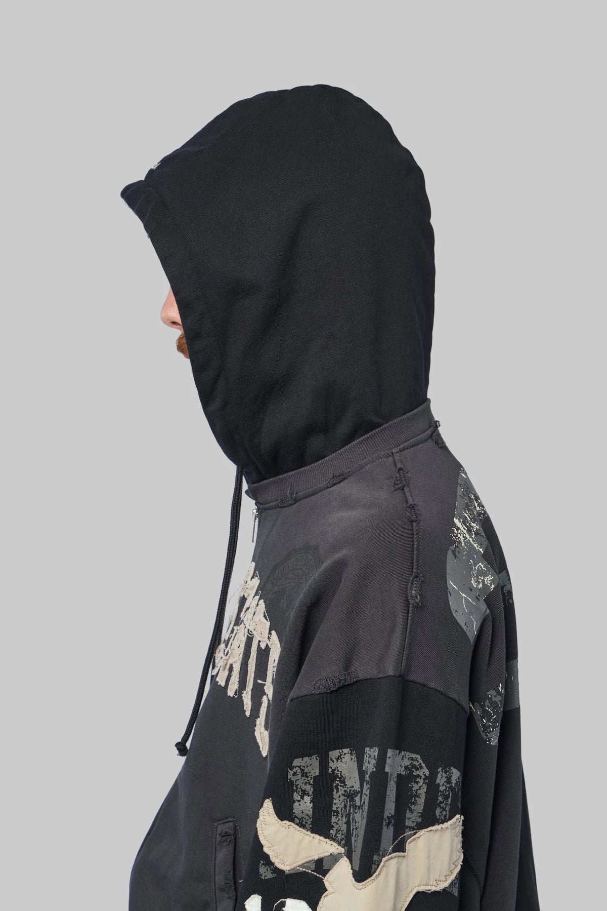 Protocol Index - Reconstructed Sweatshirt Zip Hoodie - LABELS
