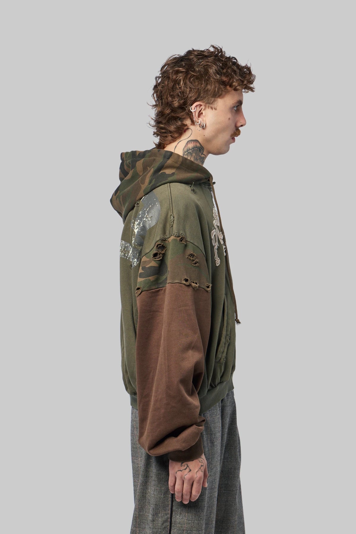 Protocol Index - Reconstructed Sweatshirt Zip Hoodie - LABELS
