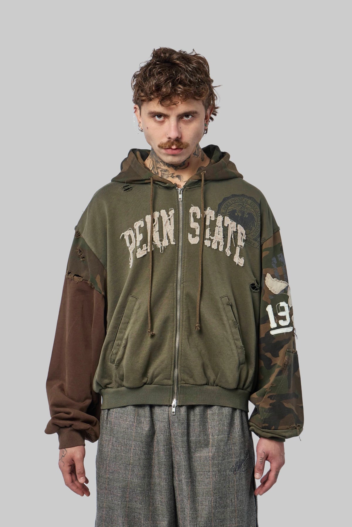 Protocol Index - Reconstructed Sweatshirt Zip Hoodie - LABELS