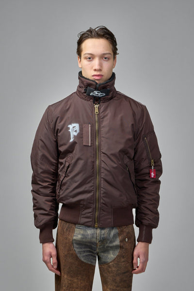 Black Nylon Reversible Bomber Jacket