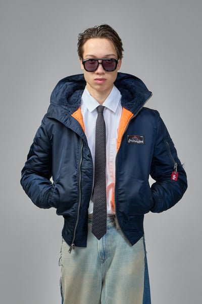 PROTOTYPES アウター Prototypes Bomber Jackets - Navy with Orange Lining – LABELS