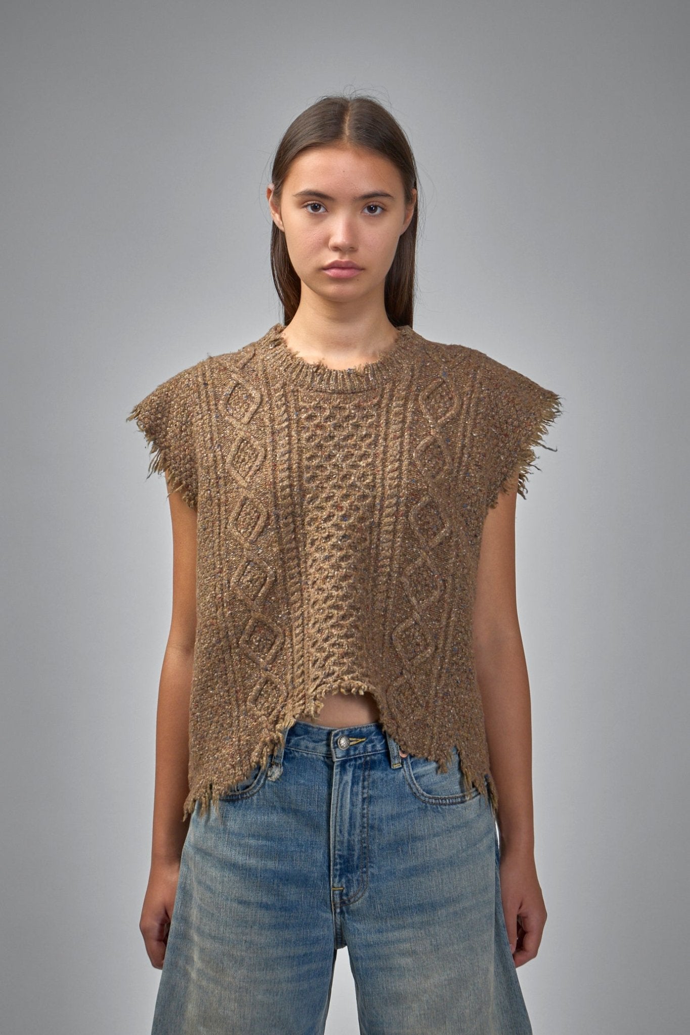 R13 - Boyfriend Cable Sweater Vest - LABELS