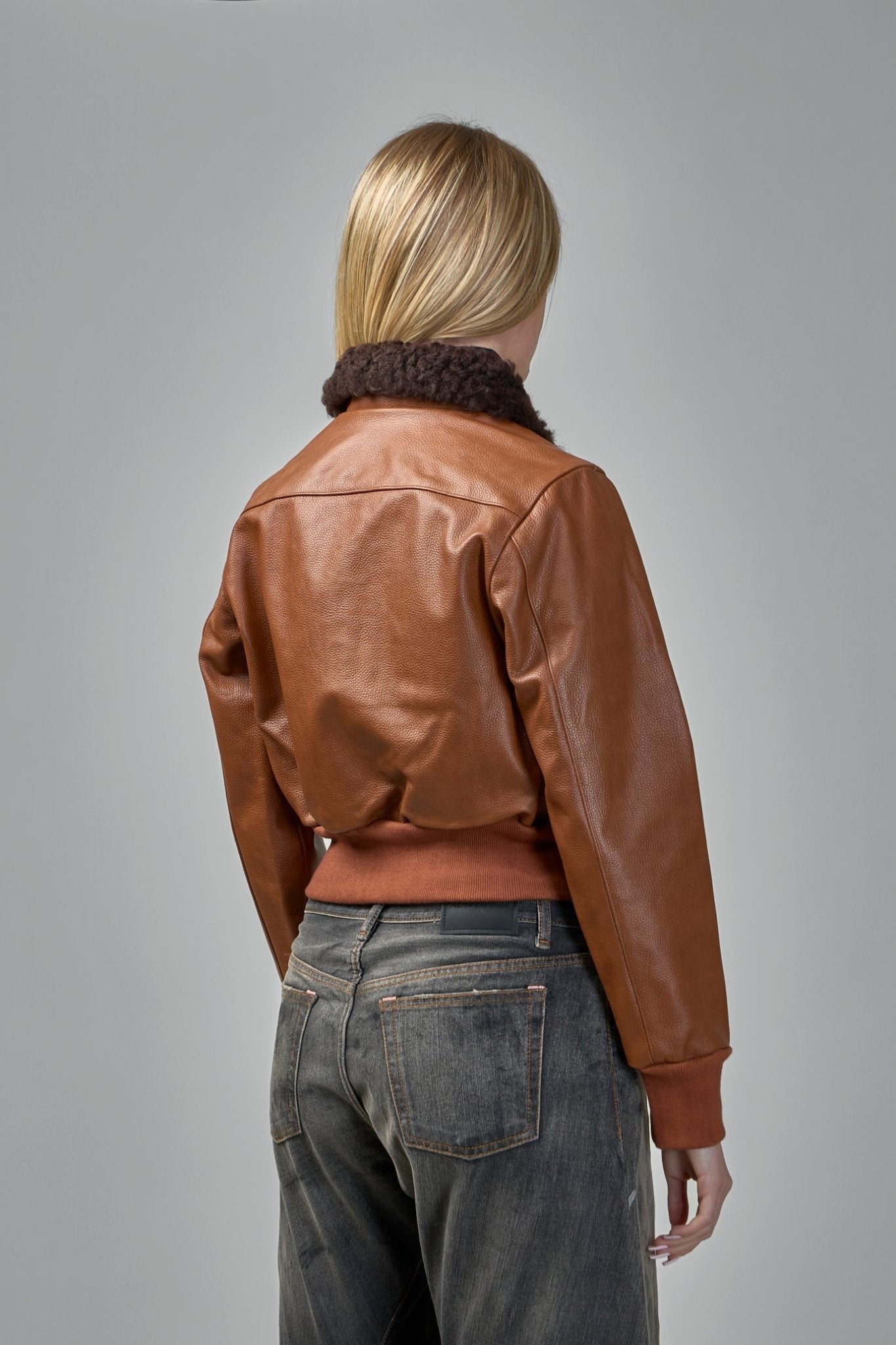 R13 Leather Jackets - Cropped Shrunken Zip-Up Bomber – LABELS