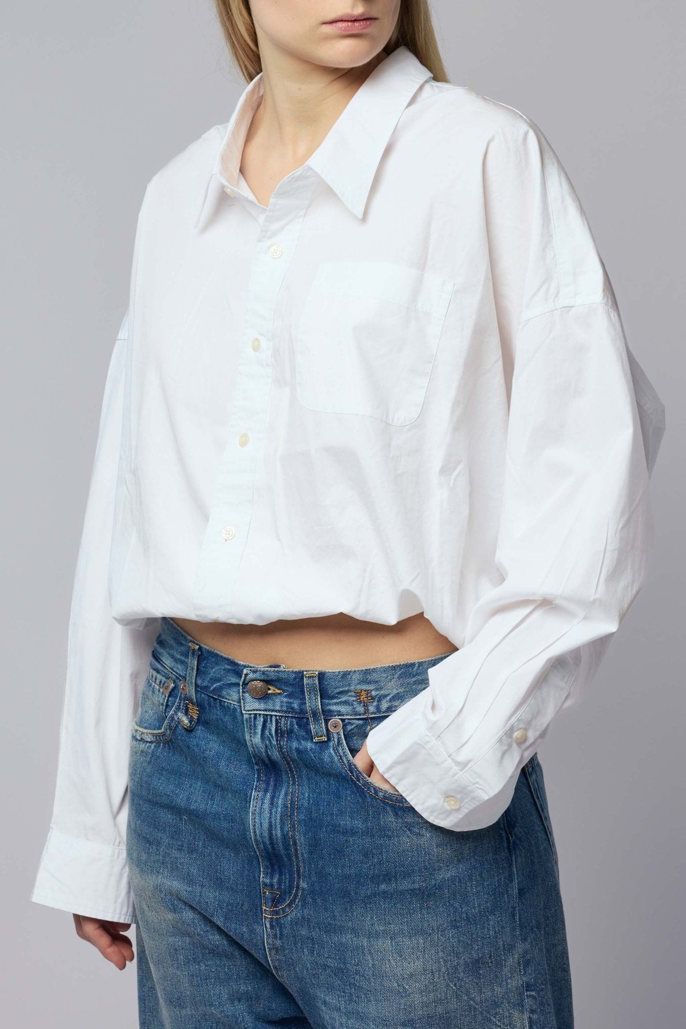 R13 Blouses - Crossover Bubble Shirt Cotton Poplin – LABELS