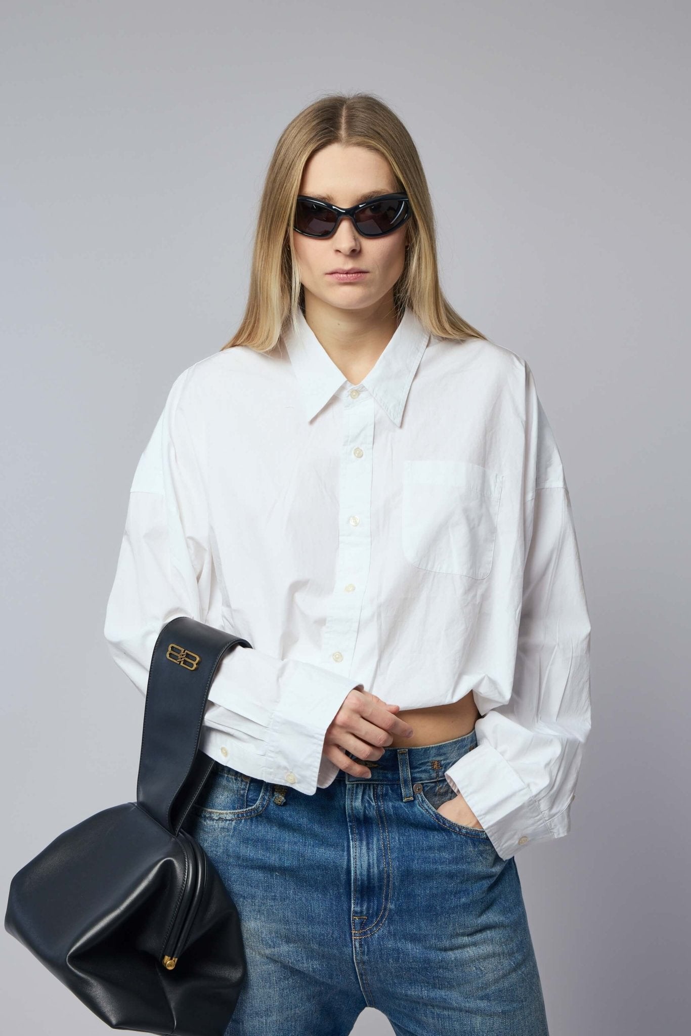 R13 Blouses - Crossover Bubble Shirt Cotton Poplin – LABELS