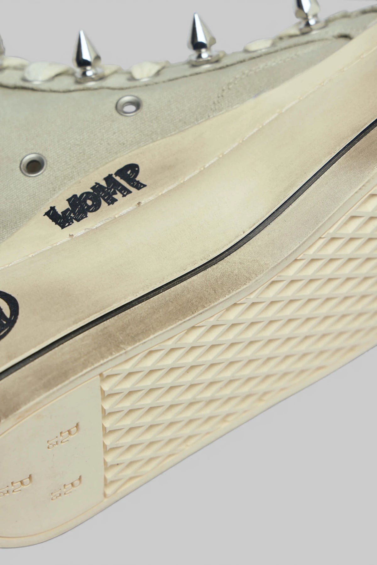 Full view of R13 Kurt High Top Sneaker with mixed material accents