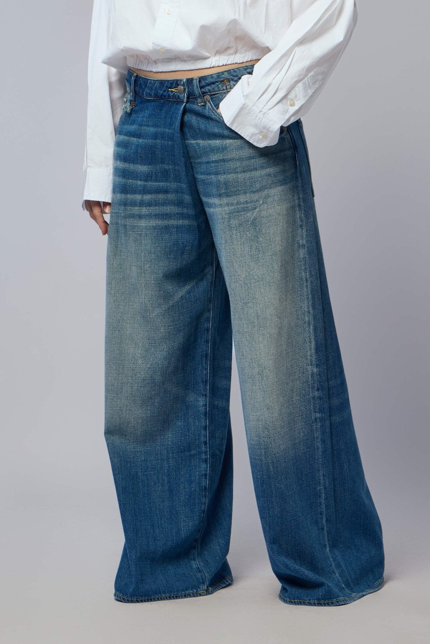 R13 Wide-Leg Pants - Nico Wrap Jean Denim – LABELS