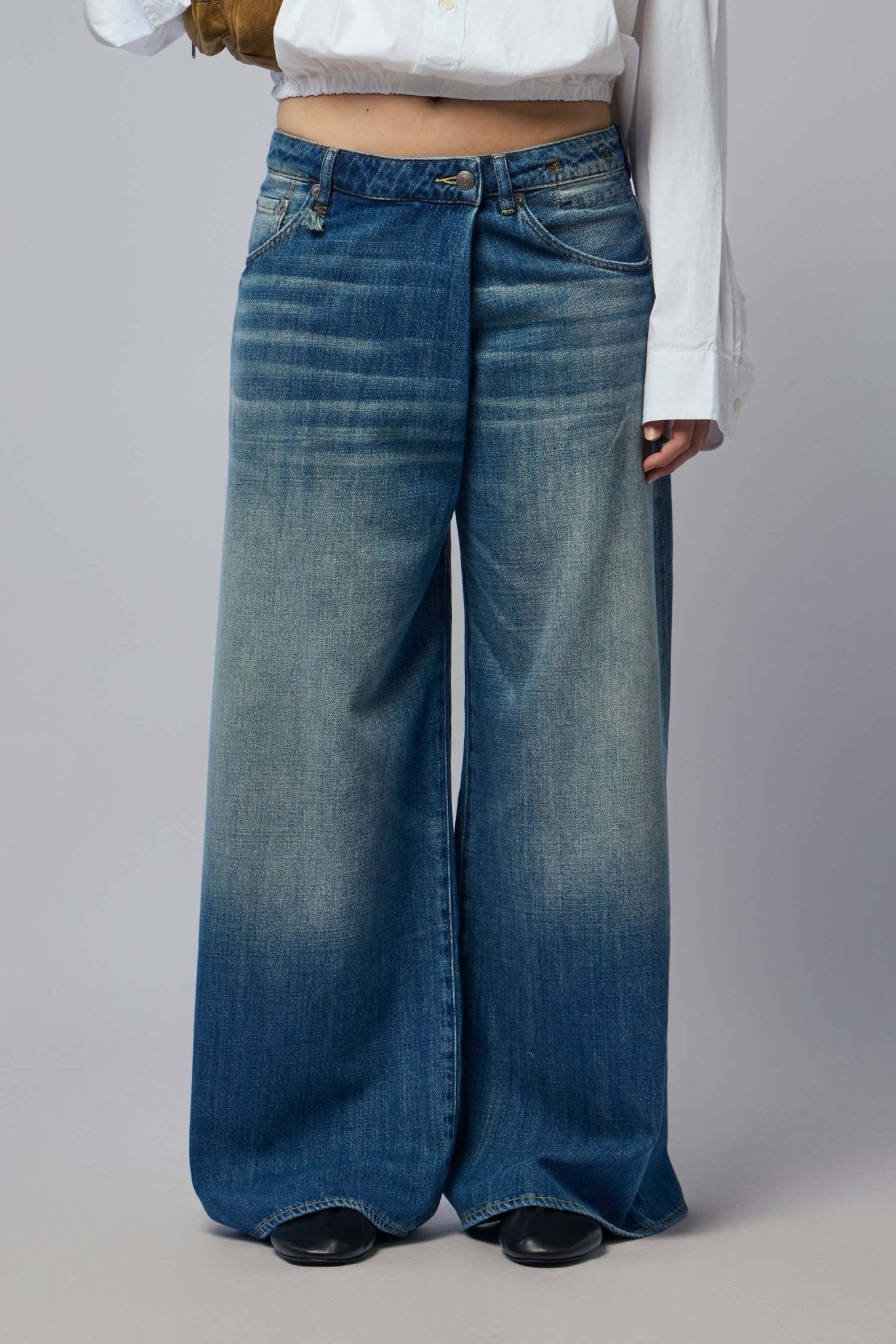 R13 Wide-Leg Pants - Nico Wrap Jean Denim – LABELS