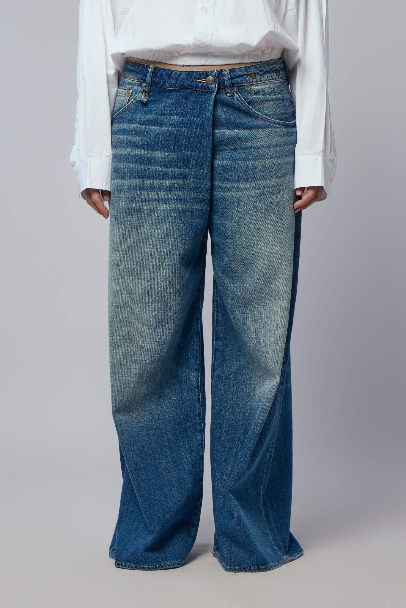 R13 Wide-Leg Pants - Nico Wrap Jean Denim – LABELS