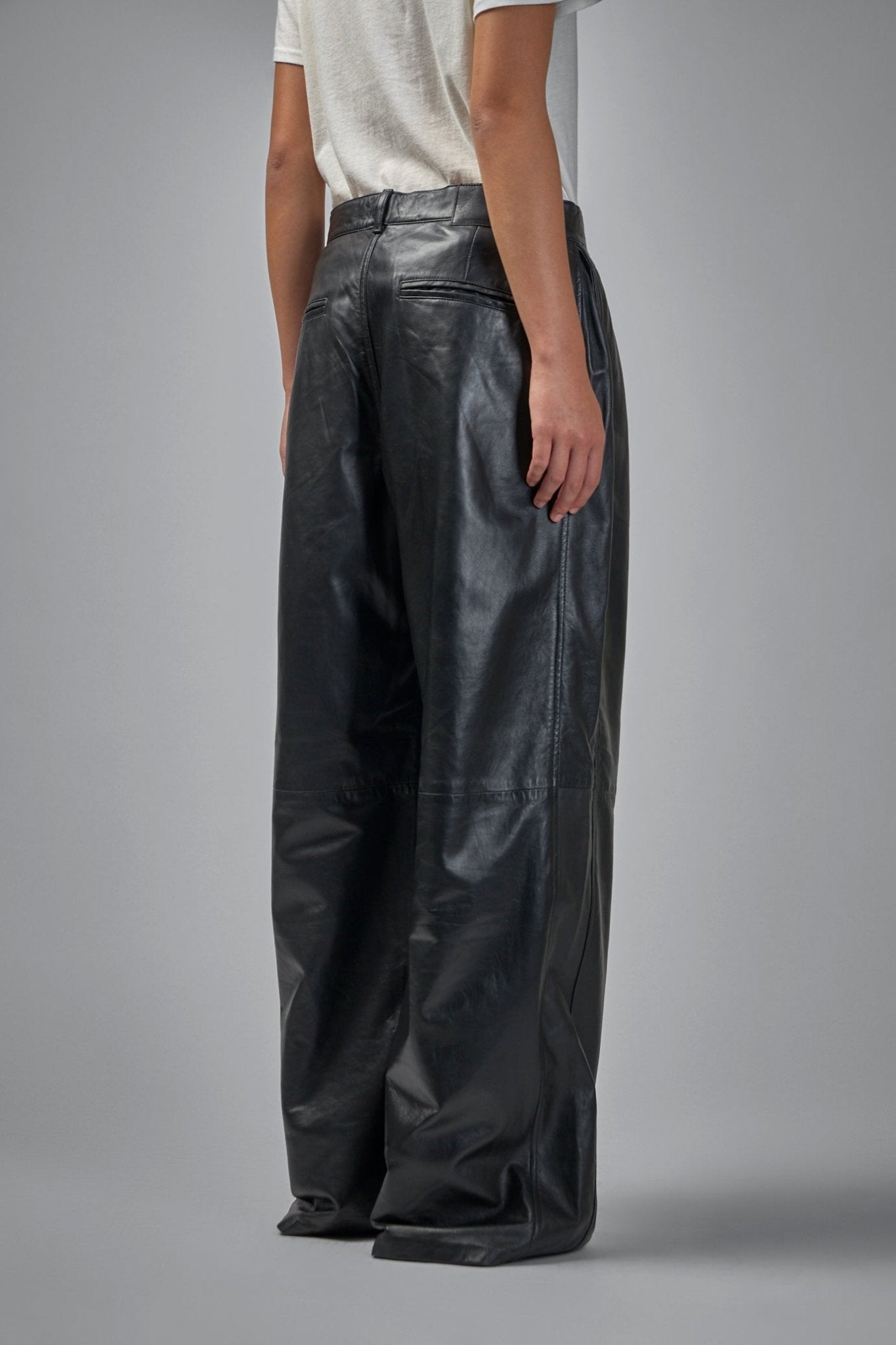 R13 Pleated Wide Leg Leather Pant - LABELS