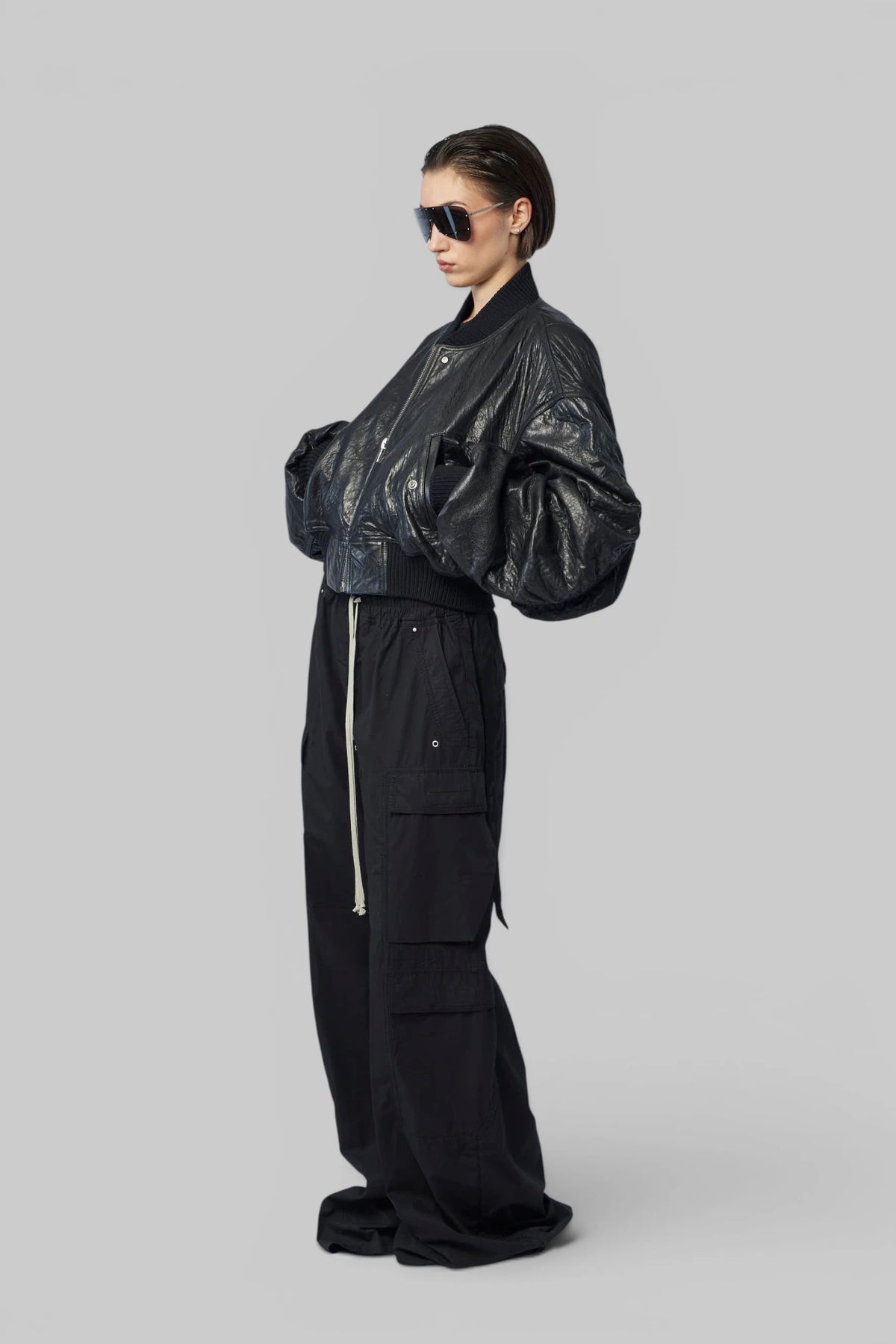 Rick Owens - Bomber In Pelle Imbottito - Secchia Cropped Flight - LABELS