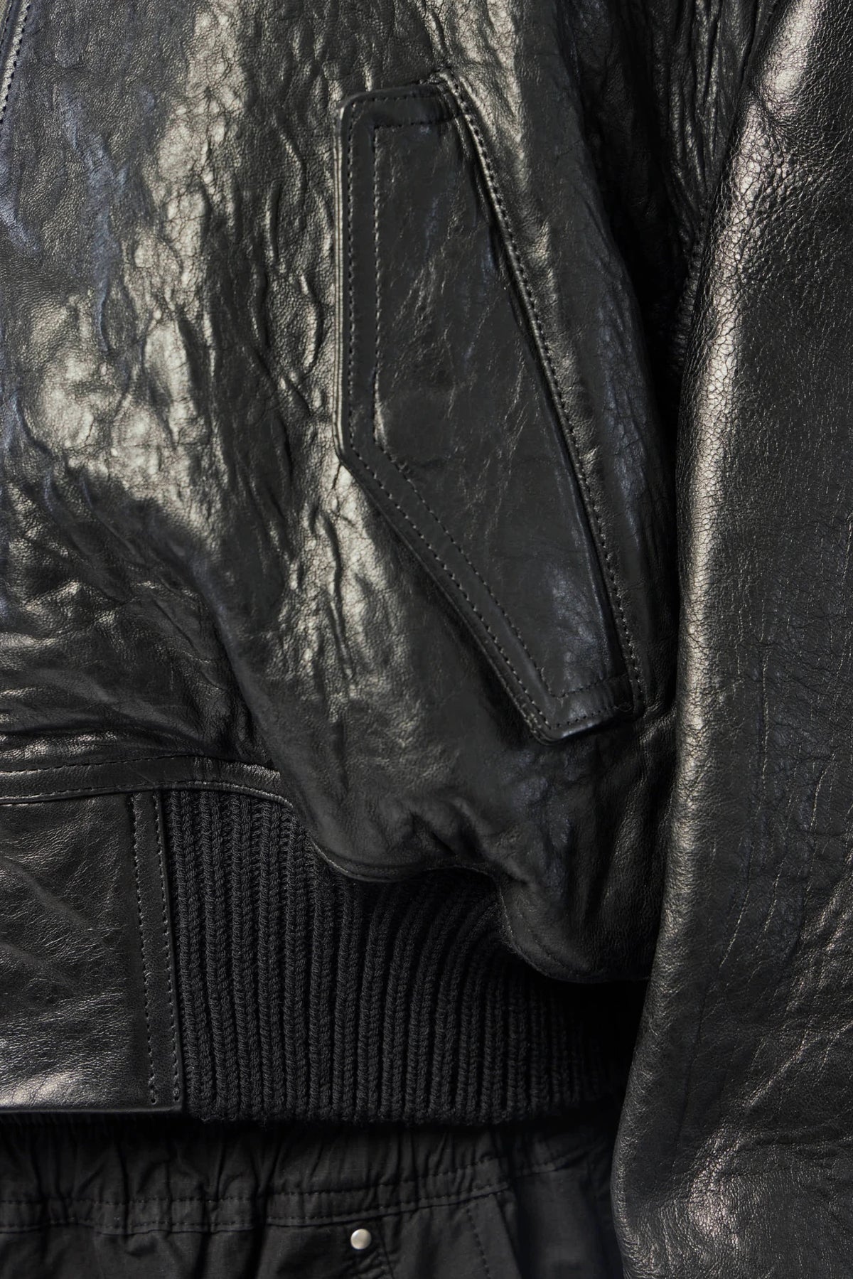 Rick Owens - Bomber In Pelle Imbottito - Secchia Cropped Flight - LABELS