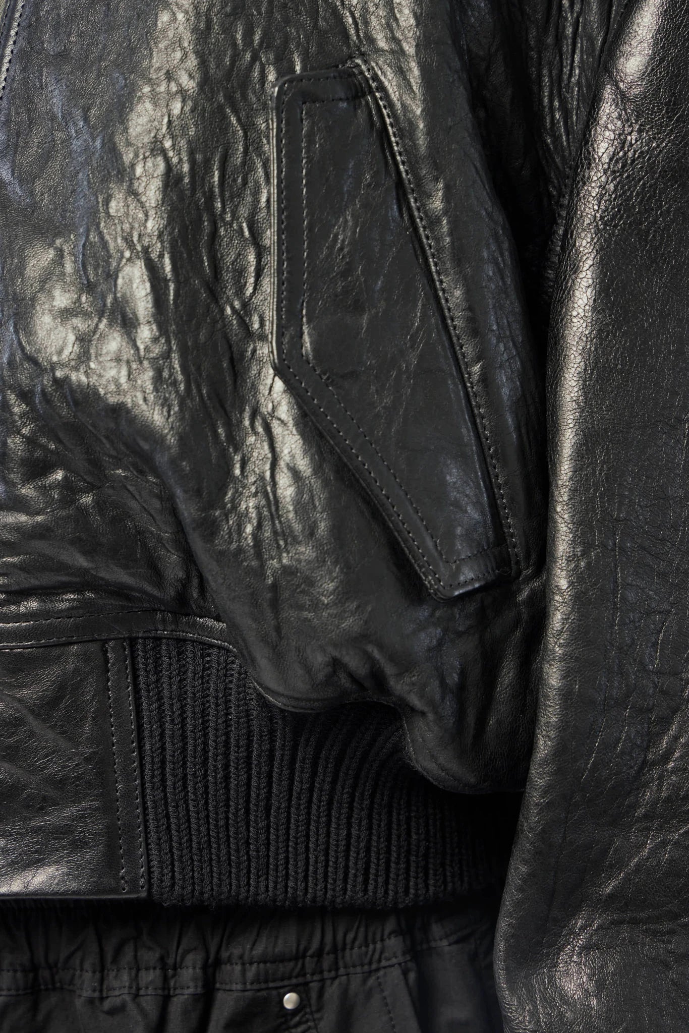 Rick Owens - Bomber In Pelle Imbottito - Secchia Cropped Flight - LABELS
