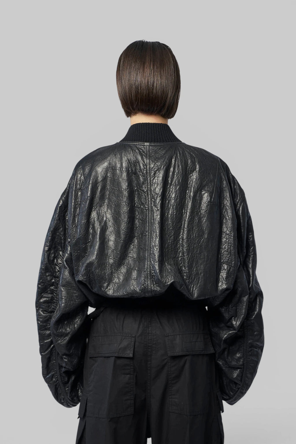 Rick Owens - Bomber In Pelle Imbottito - Secchia Cropped Flight - LABELS