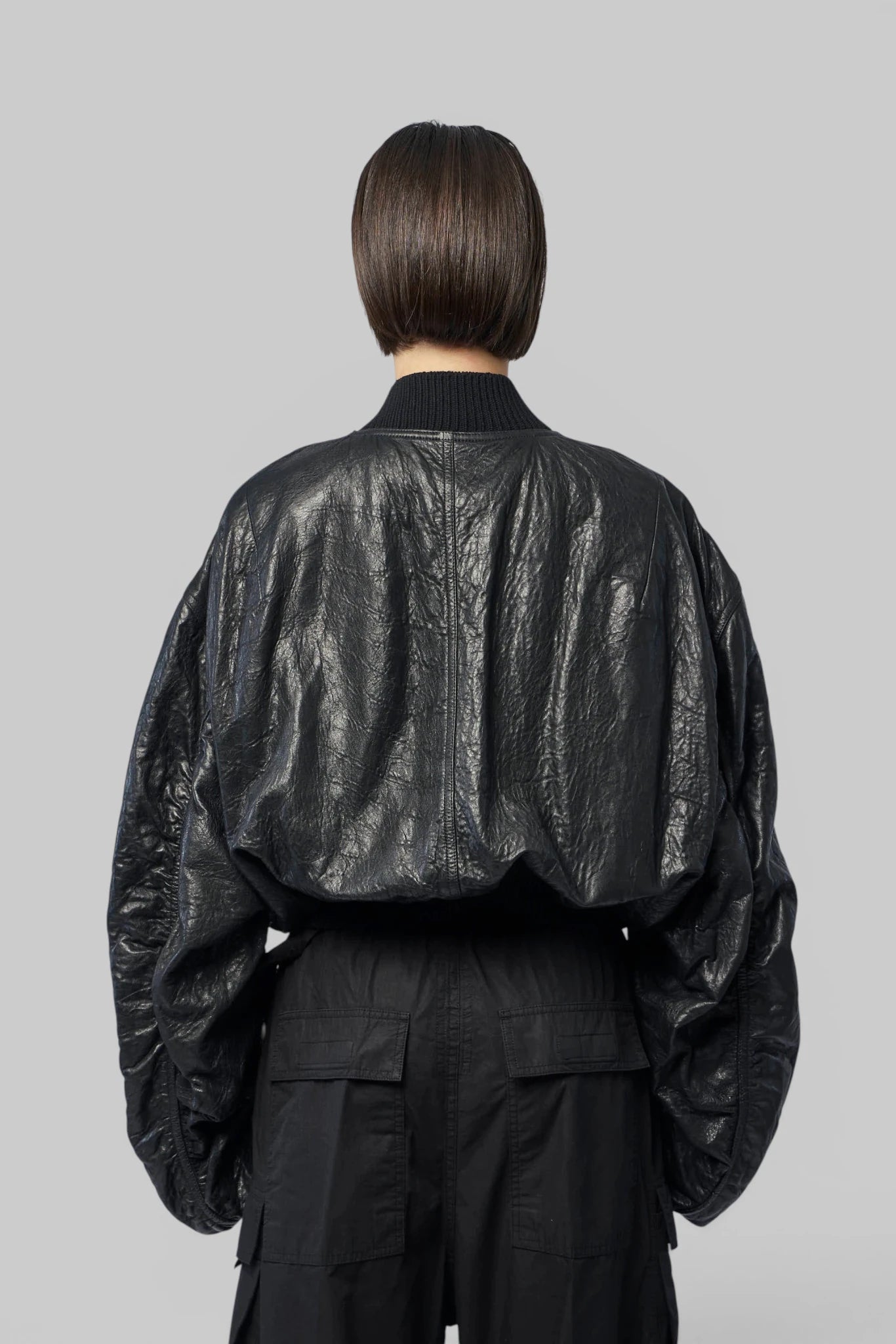 Rick Owens - Bomber In Pelle Imbottito - Secchia Cropped Flight - LABELS