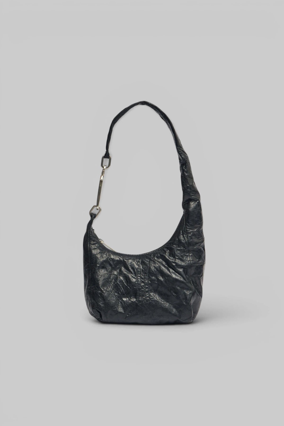 Model wearing Rick Owens Disco Gemini bag crossbody style