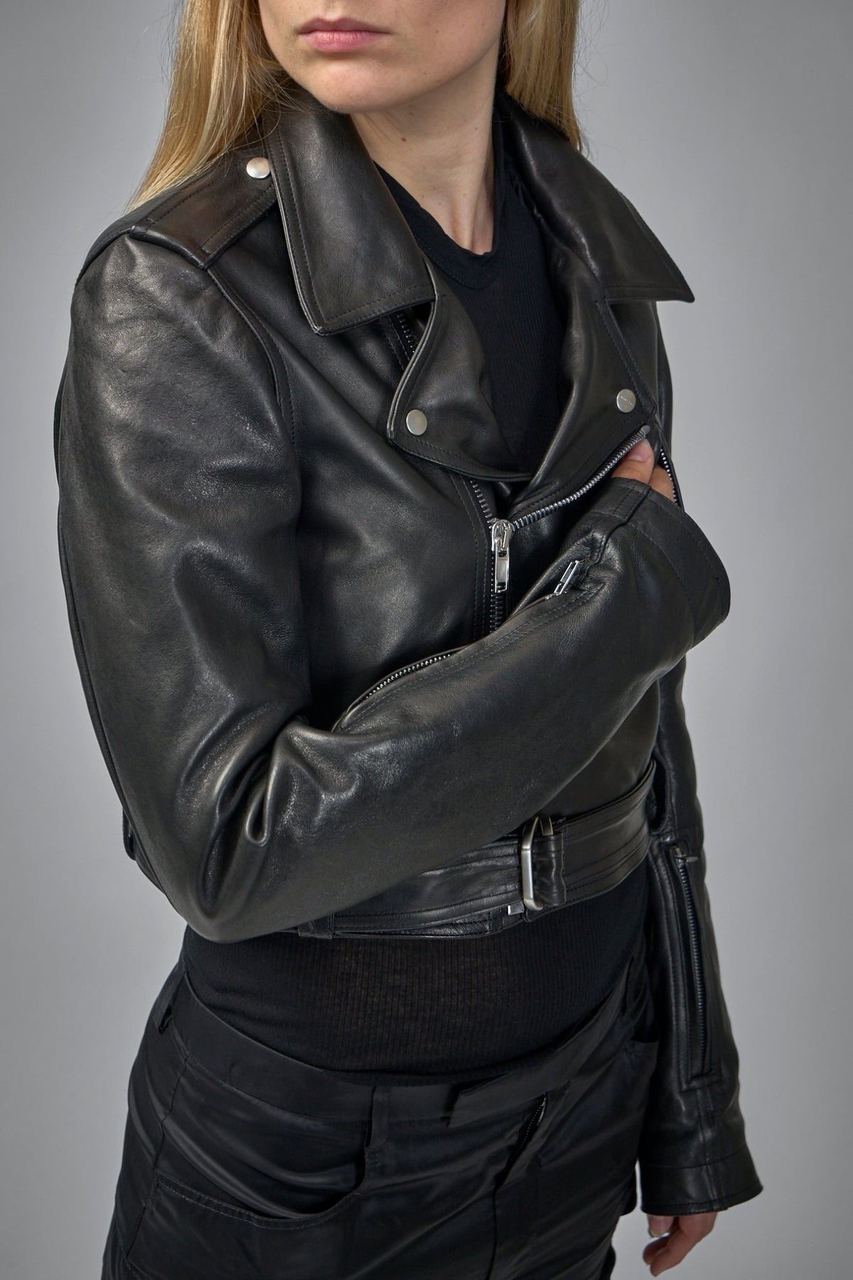 Rick Owens - Cropped Leather Jacket Luke’s Stooges - LABELS