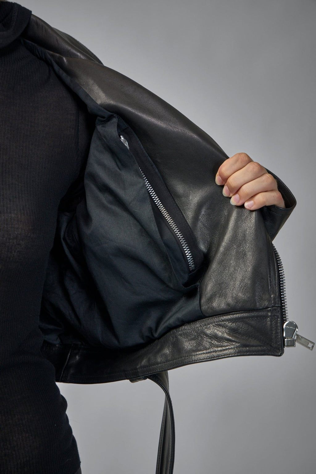 Rick Owens - Cropped Leather Jacket Luke’s Stooges - LABELS