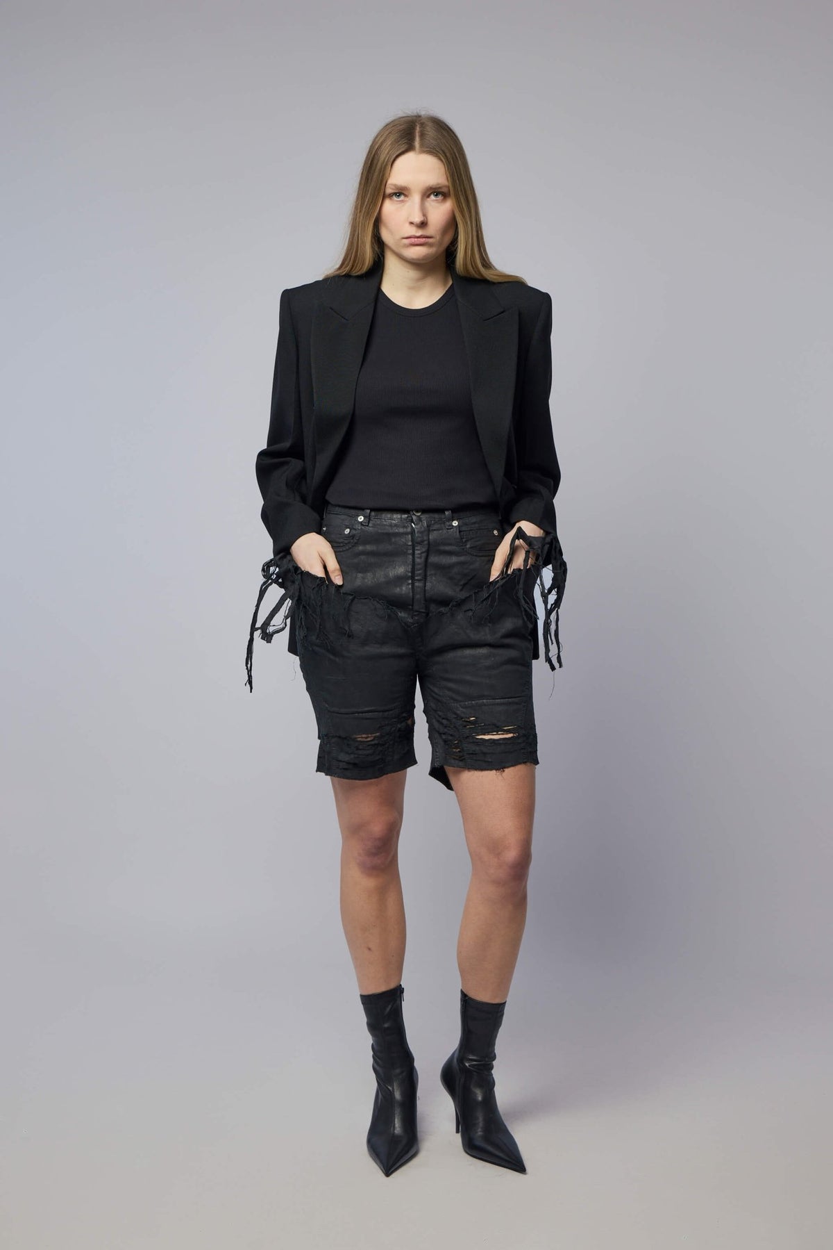Rick Owens DRKSHDW - Denim Shorts - Slivered Tight Cut Offs - LABELS
