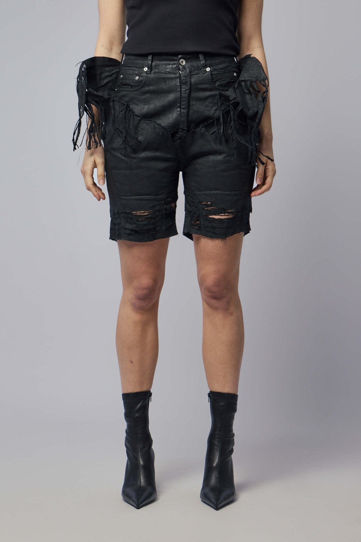 Rick Owens DRKSHDW - Denim Shorts - Slivered Tight Cut Offs - LABELS