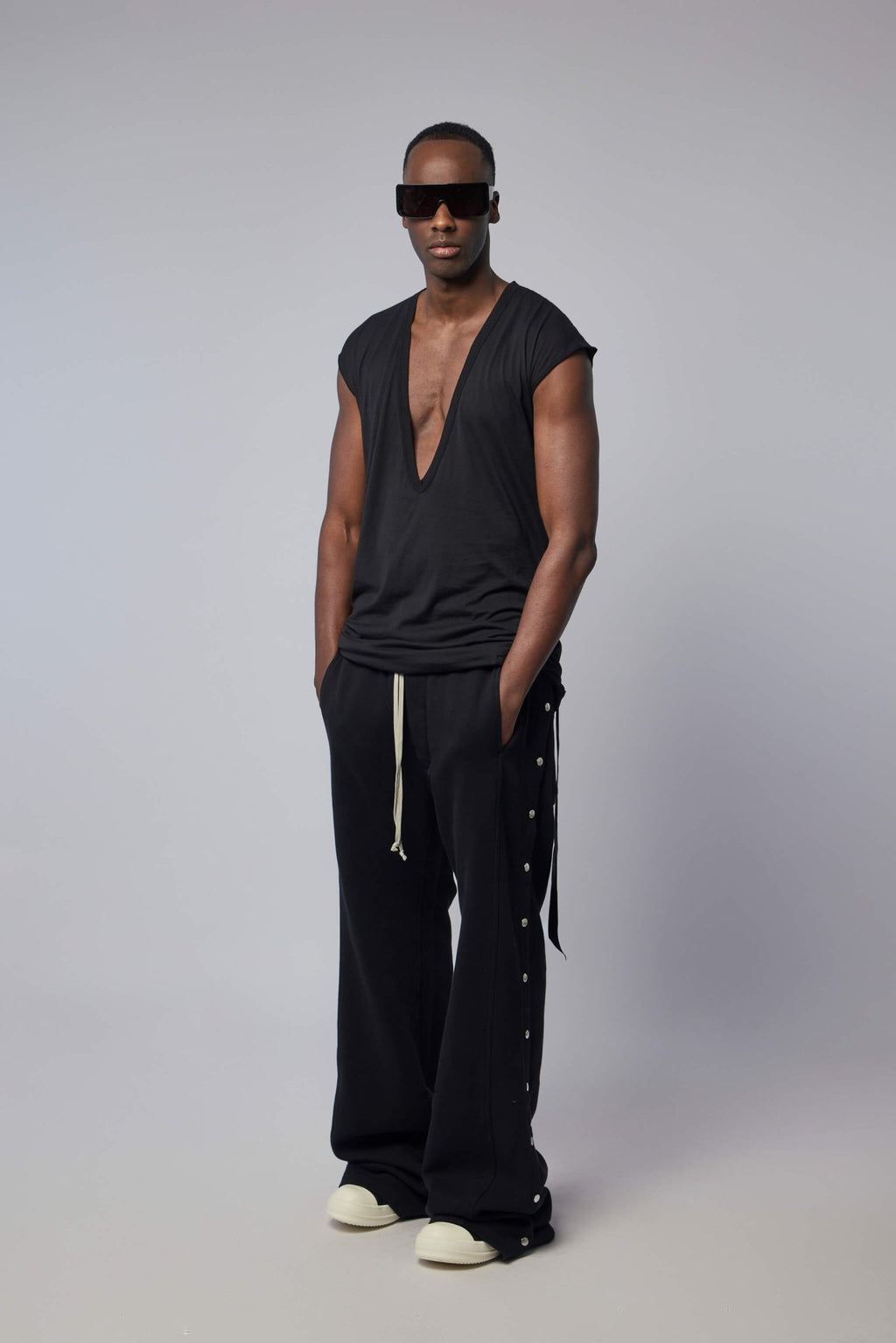 Rick Owens DRKSHDW - Knit Sweat Pants - Wide Pusher Pants - LABELS