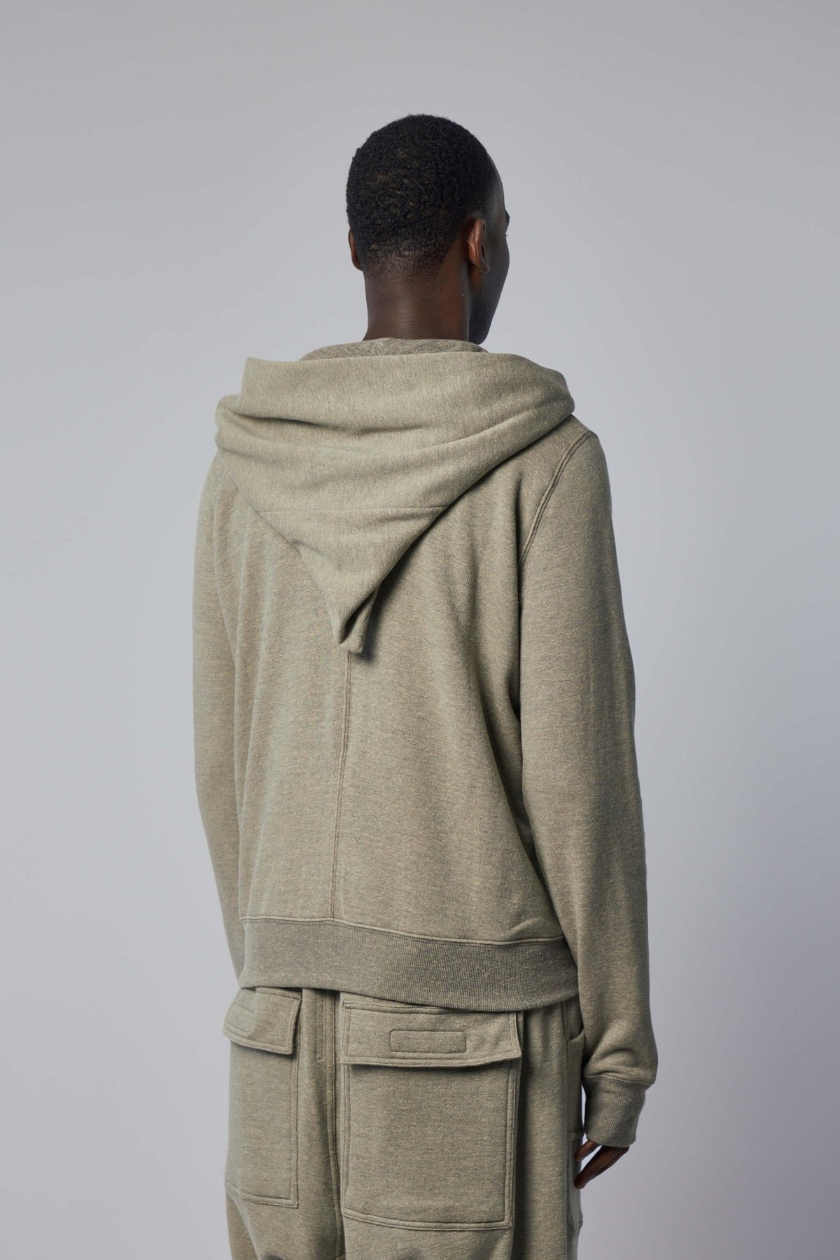 Mountain Hoodie detail shot showing ribbed cuffs and hem construction, view 5