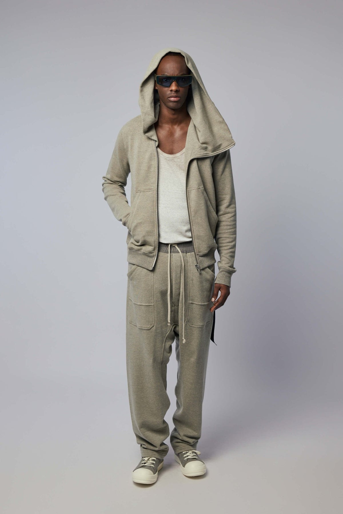 Mountain Hoodie detail shot showing ribbed cuffs and hem construction, view 8