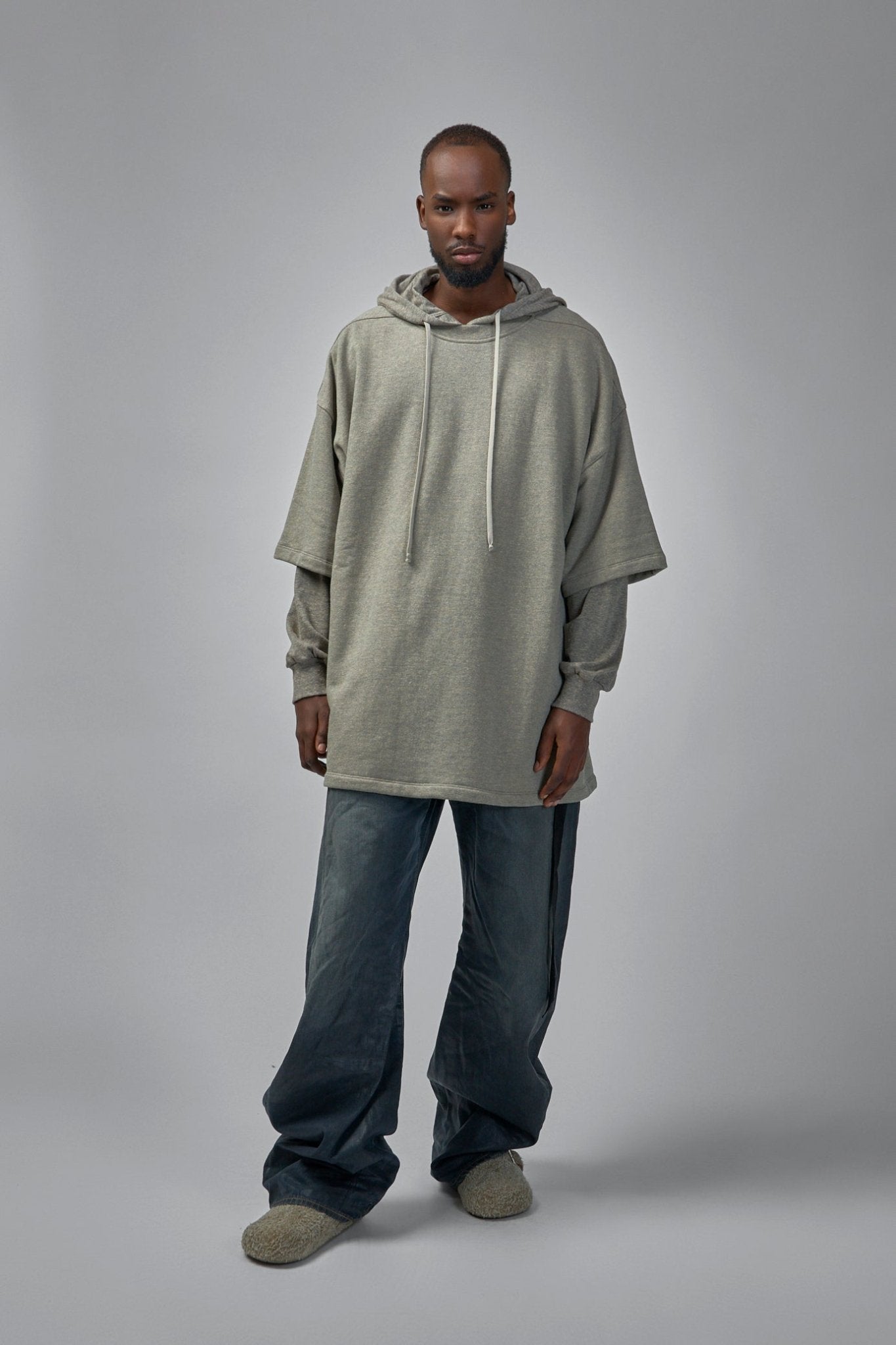 Rick Owens DRKSHDW - Knit T-Shirt Tommy Hustler Hoodie - LABELS