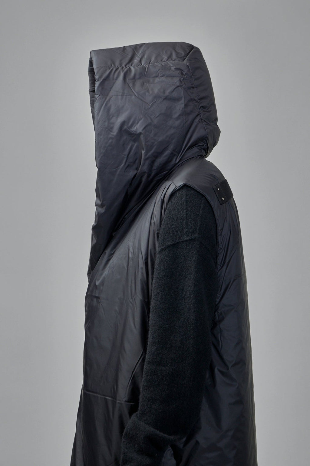 Rick Owens DRKSHDW - Woven Sleeveless Padded Coat – hooded liner - LABELS