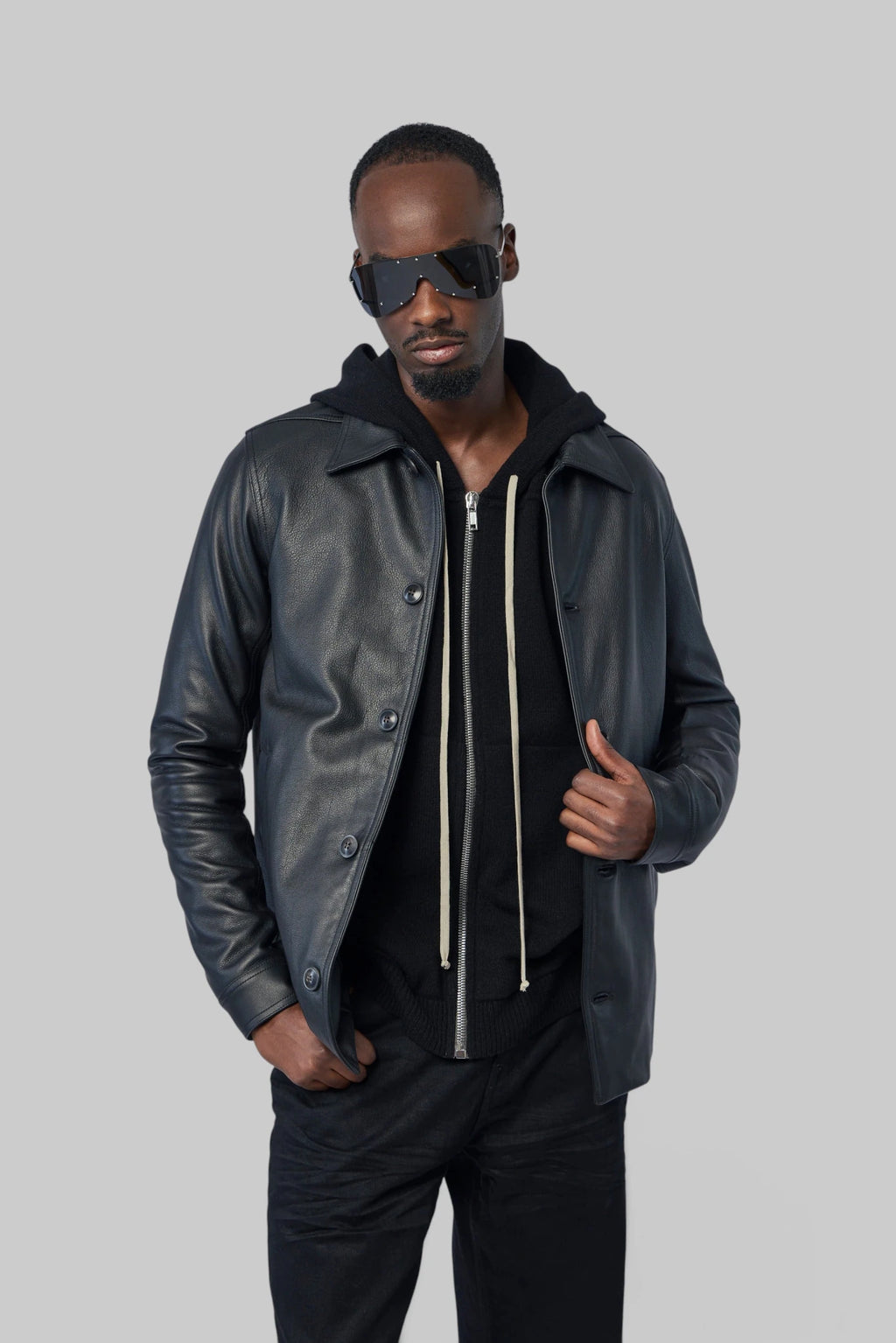Rick Owens - Giacca In Pelle Imbottita - Buttoned Brad Jk - LABELS