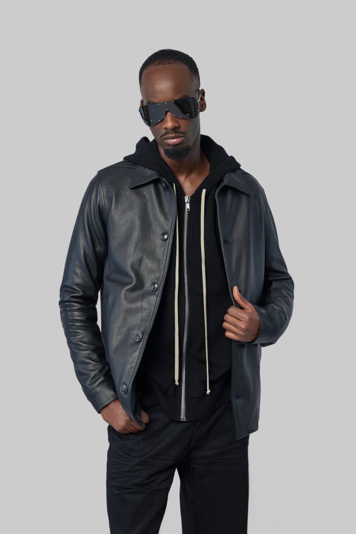 Rick Owens - Giacca In Pelle Imbottita - Buttoned Brad Jk - LABELS