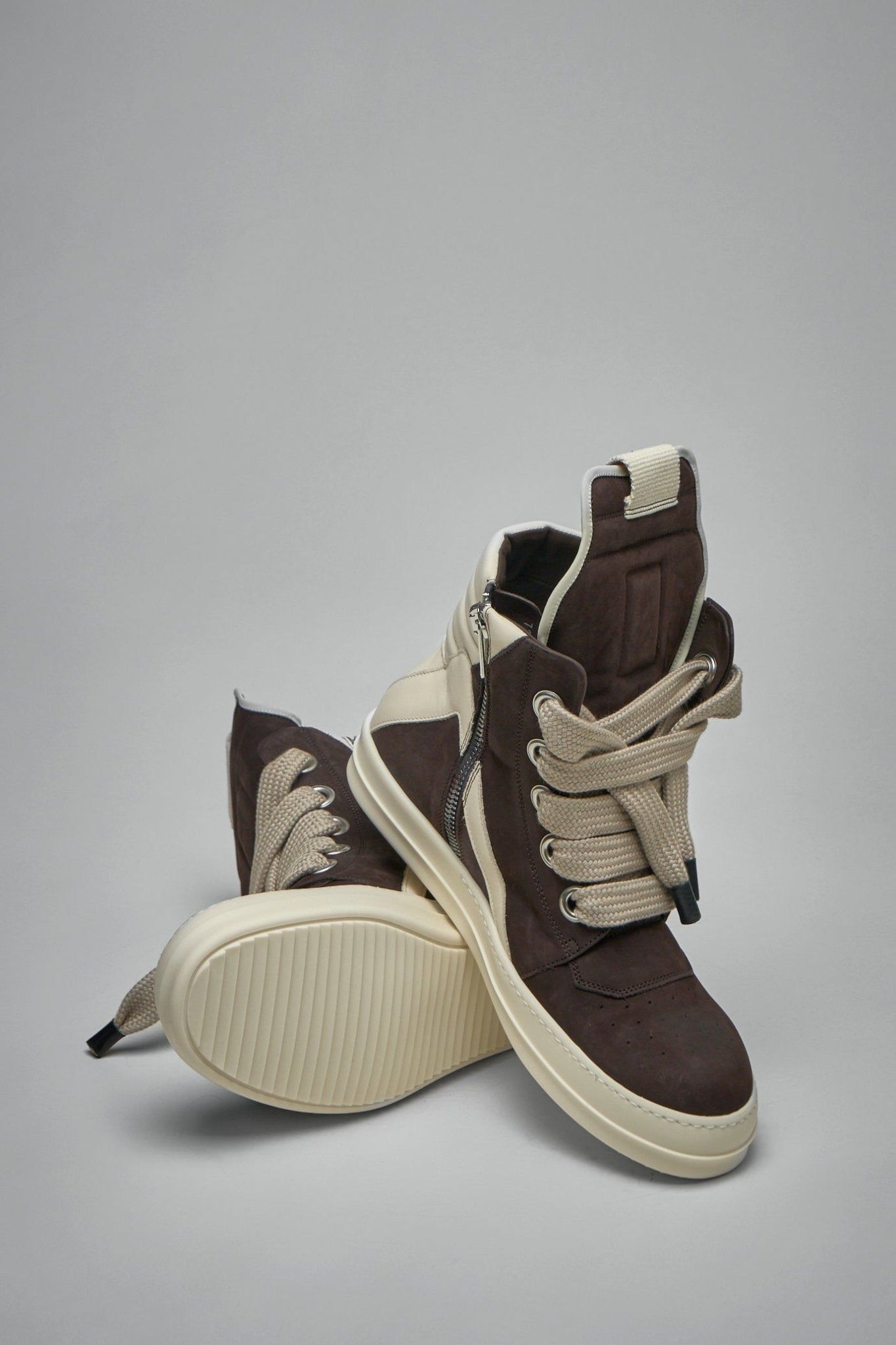 Rick Owens - Jumbolace Geobasket Leather Shoes - LABELS
