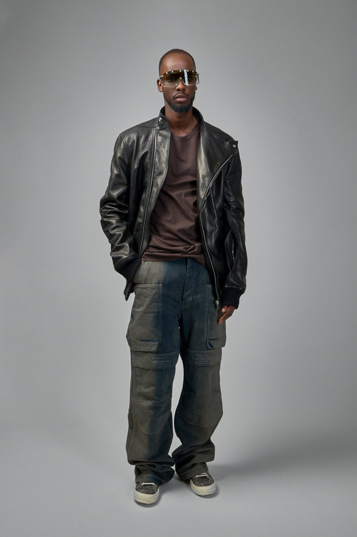 Rick Owens Leather Bomber Hollywood Flight - LABELS