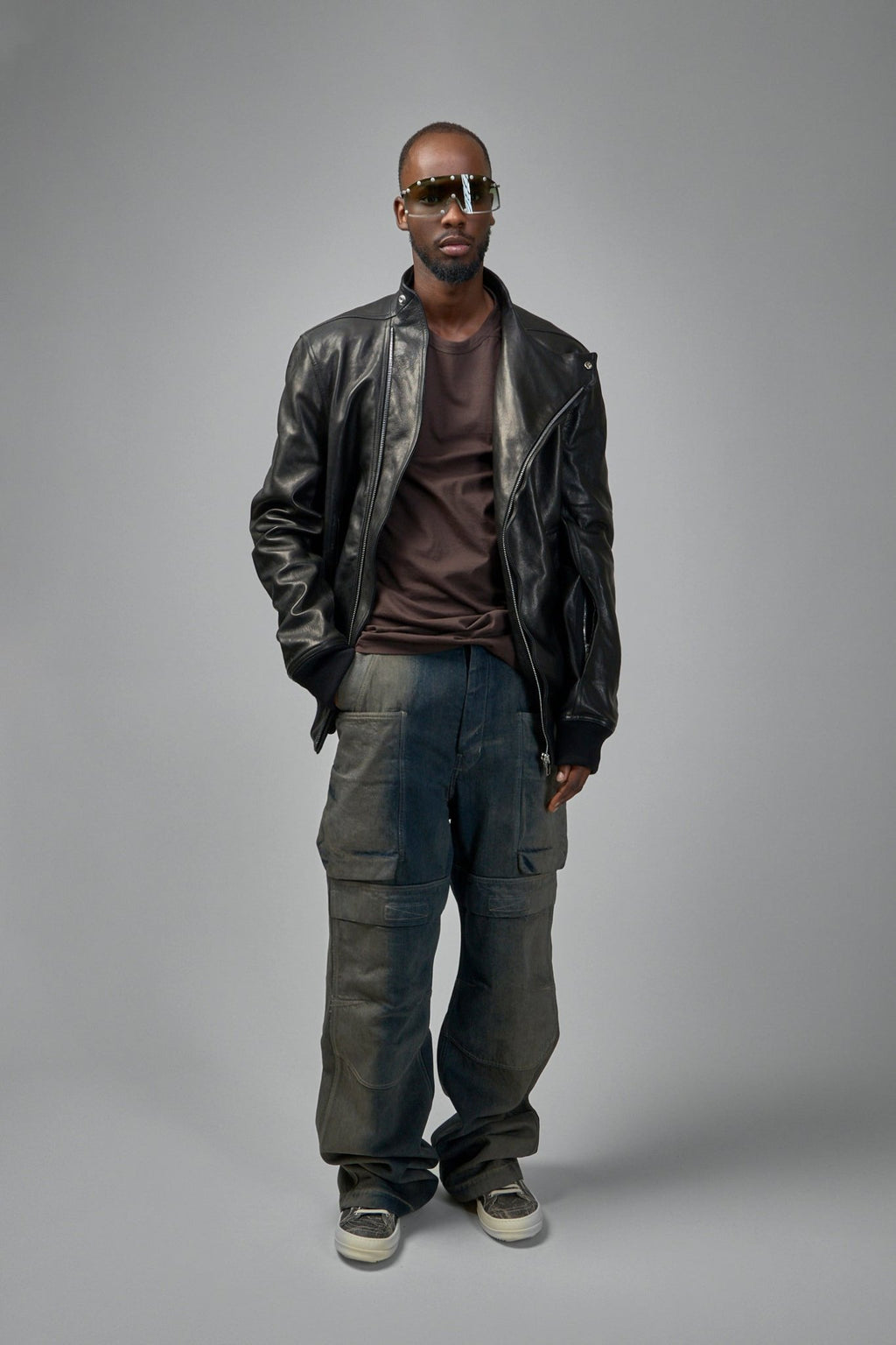 Rick Owens - Leather Bomber Hollywood Flight - LABELS