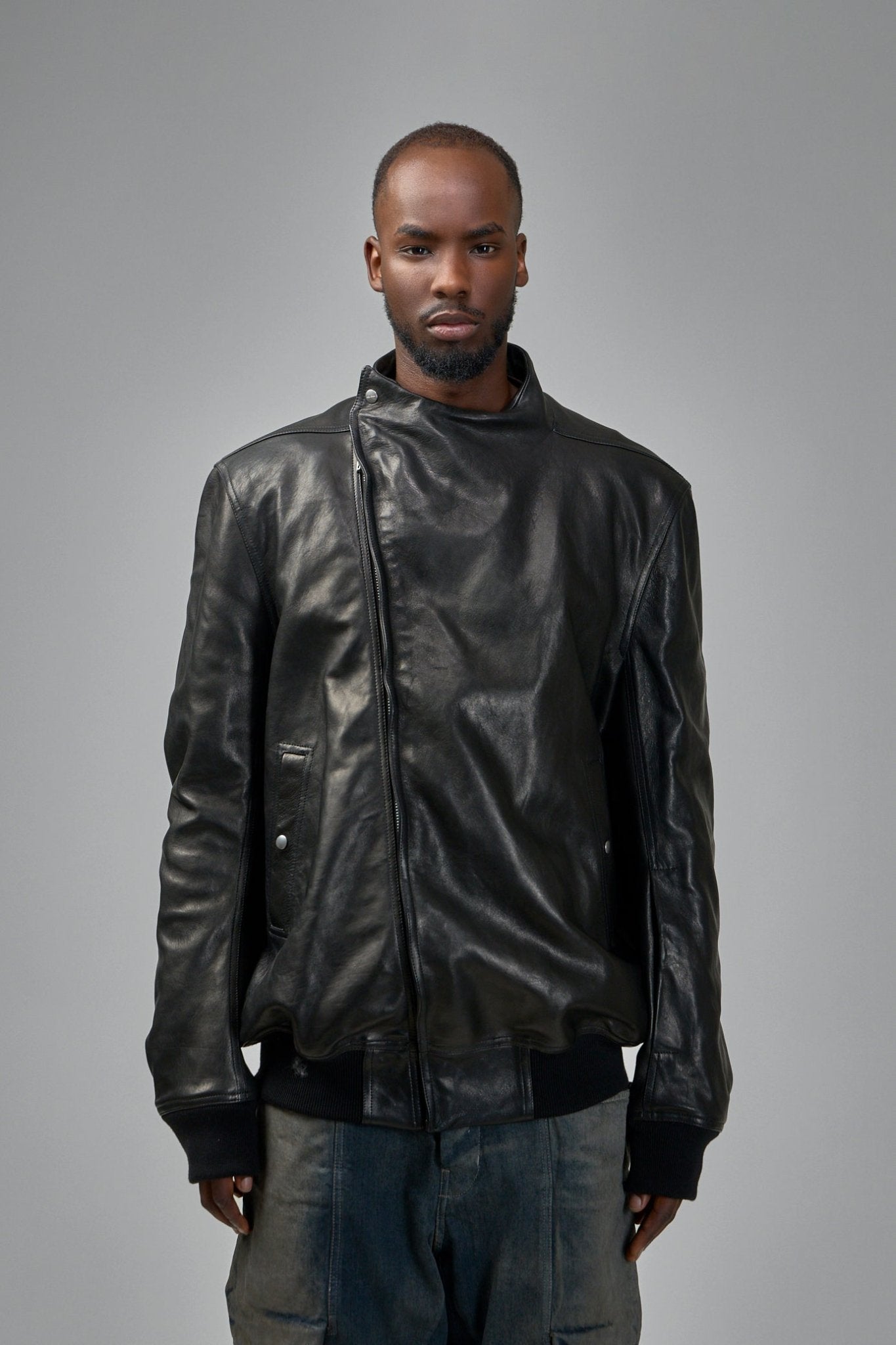 Rick Owens - Leather Bomber Hollywood Flight - LABELS