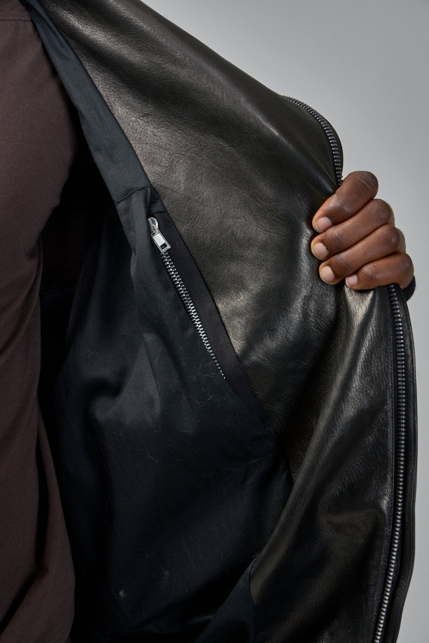 Rick Owens - Leather Bomber Hollywood Flight - LABELS