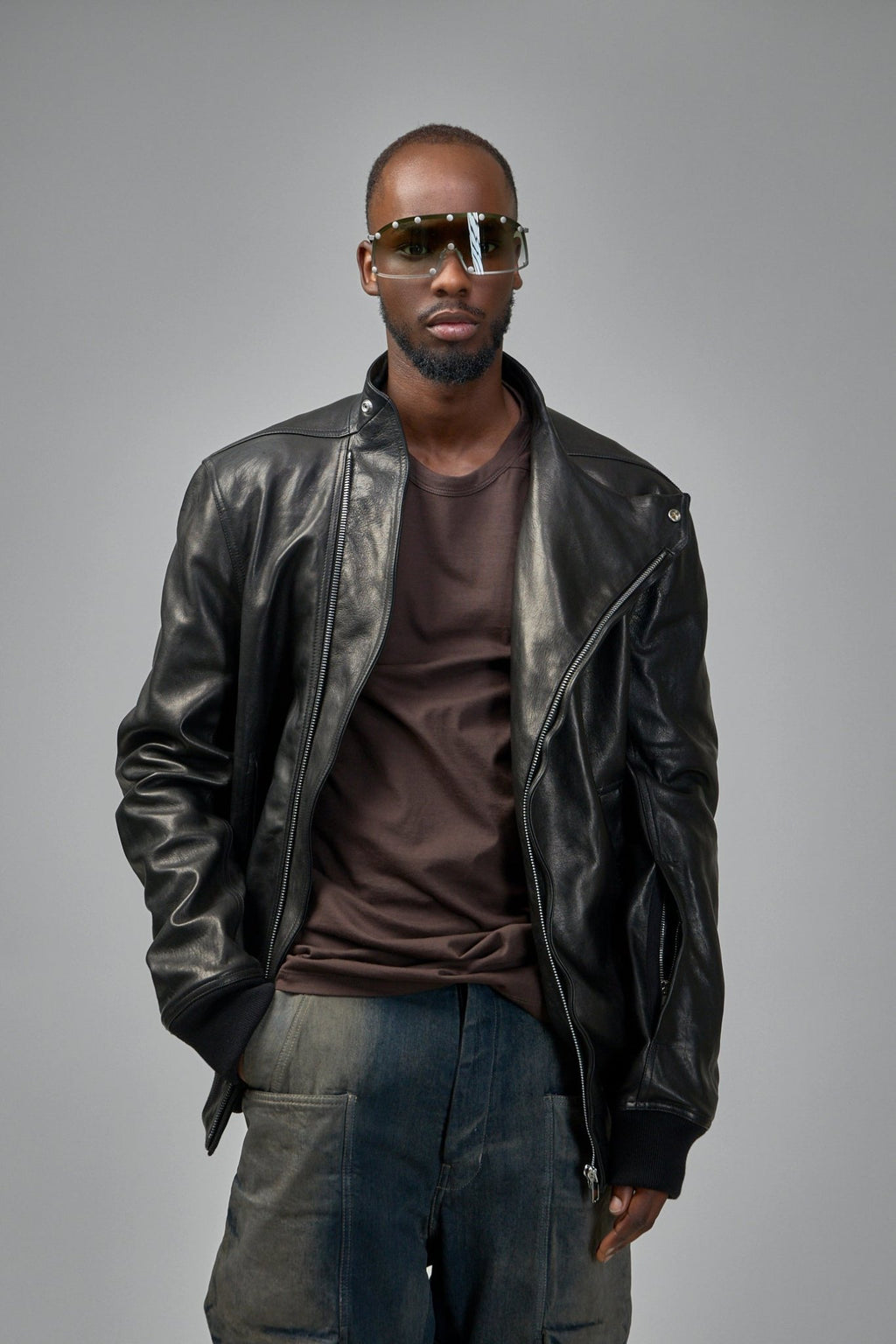 Rick Owens - Leather Bomber Hollywood Flight - LABELS