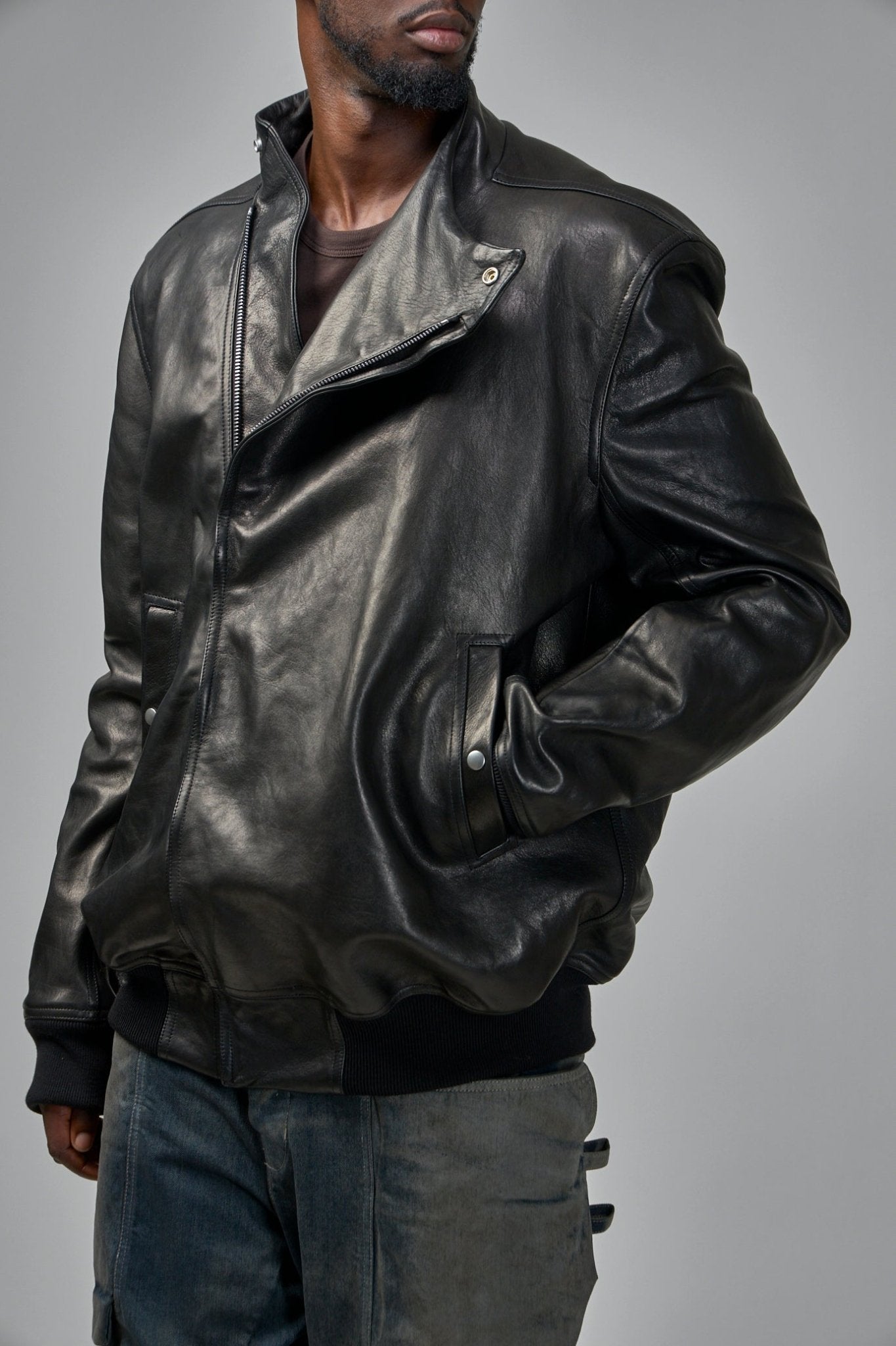 Rick Owens - Leather Bomber Hollywood Flight - LABELS