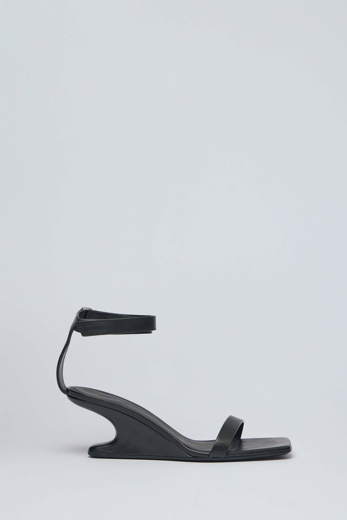 Rick Owens Cantilever 6 Minimal Sandal in premium ram leather with architectural heel