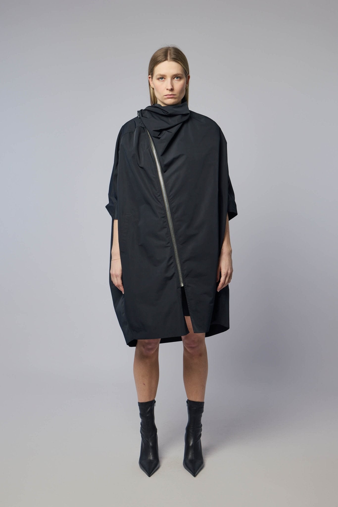 Rick Owens - Woven Coat - Sail Biker Coat Black - LABELS