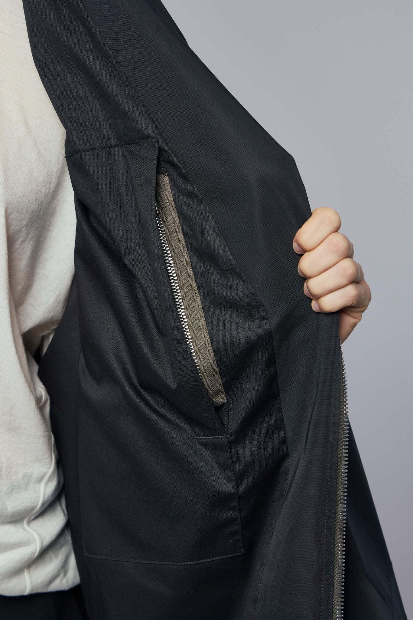 Rick Owens - Woven Coat - Sail Biker Coat Black - LABELS