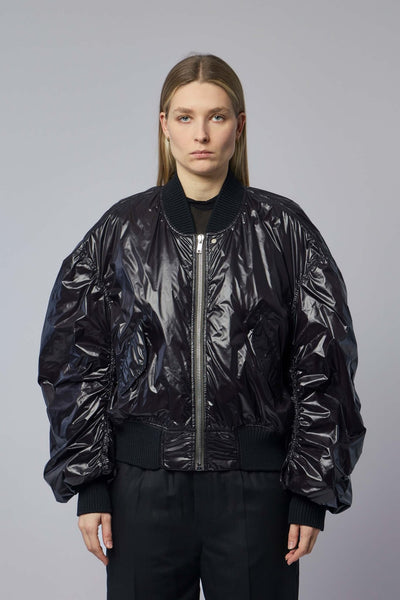 Woven Padded Bomber - Secchia Flight Black