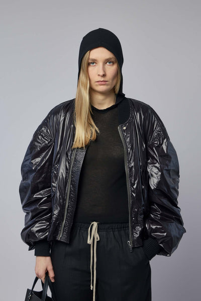 Woven Padded Bomber - Secchia Flight Black