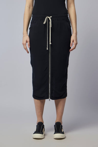 Woven Skirt - Zipped Short Pillar Black