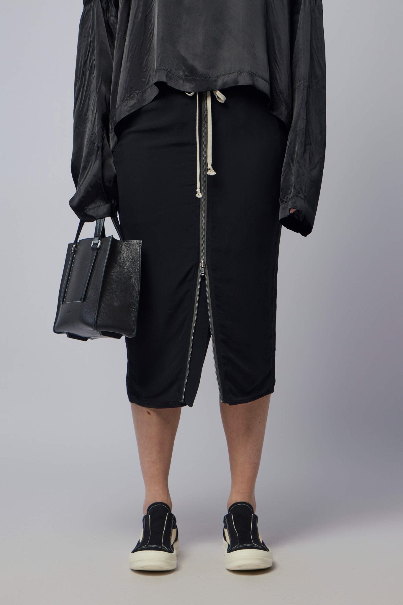 Rick Owens - Woven Skirt - Zipped Short Pillar Black - LABELS