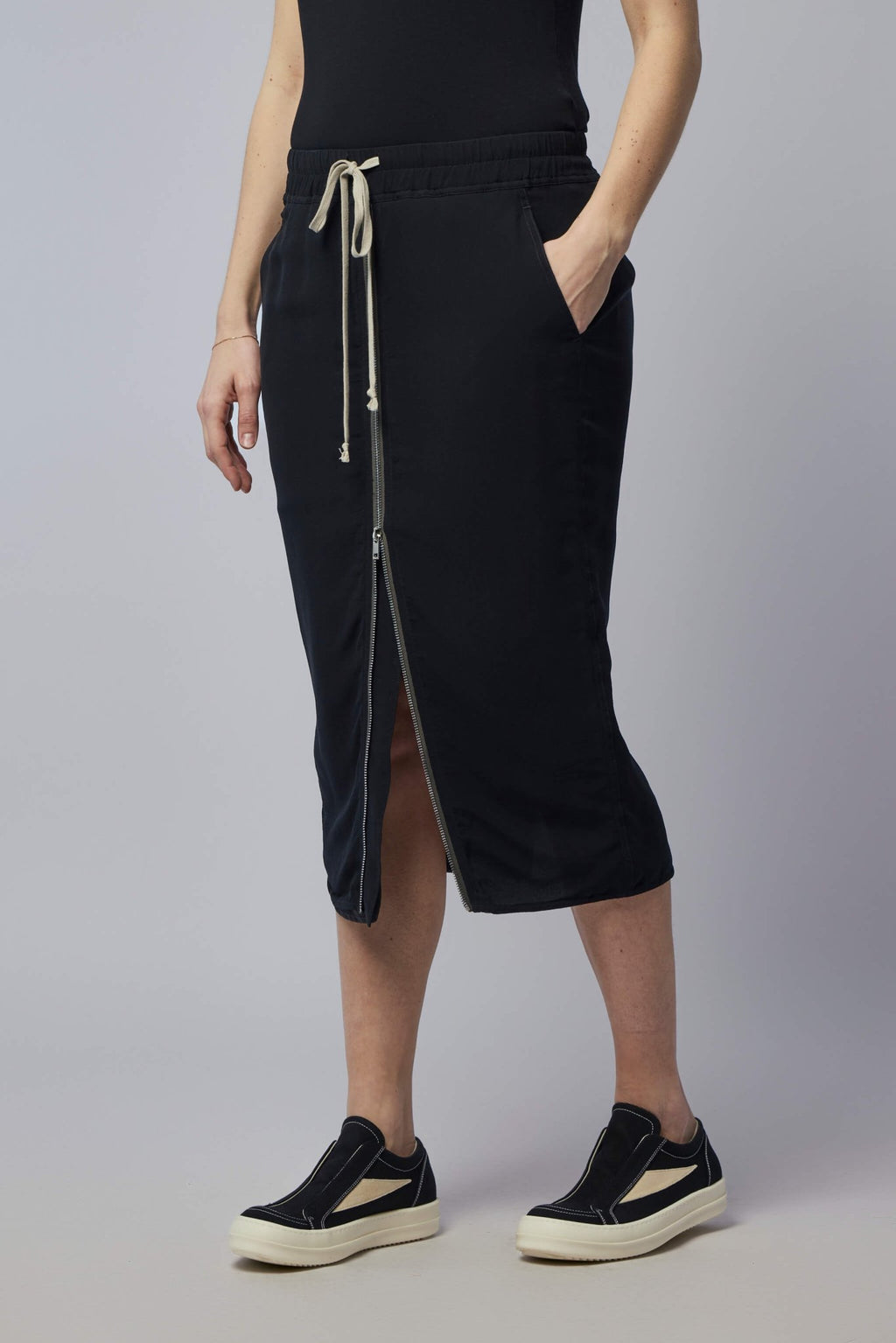 Rick Owens - Woven Skirt - Zipped Short Pillar Black - LABELS