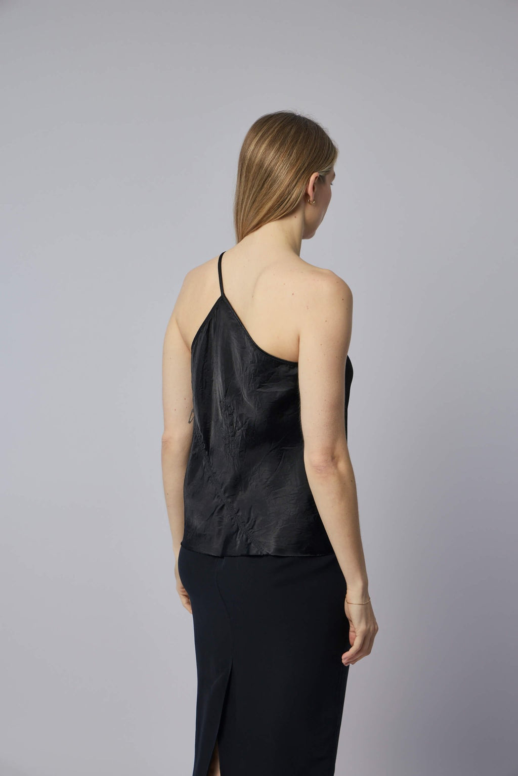Rick Owens - Woven Top - One Shoulder Slip Top Black - LABELS