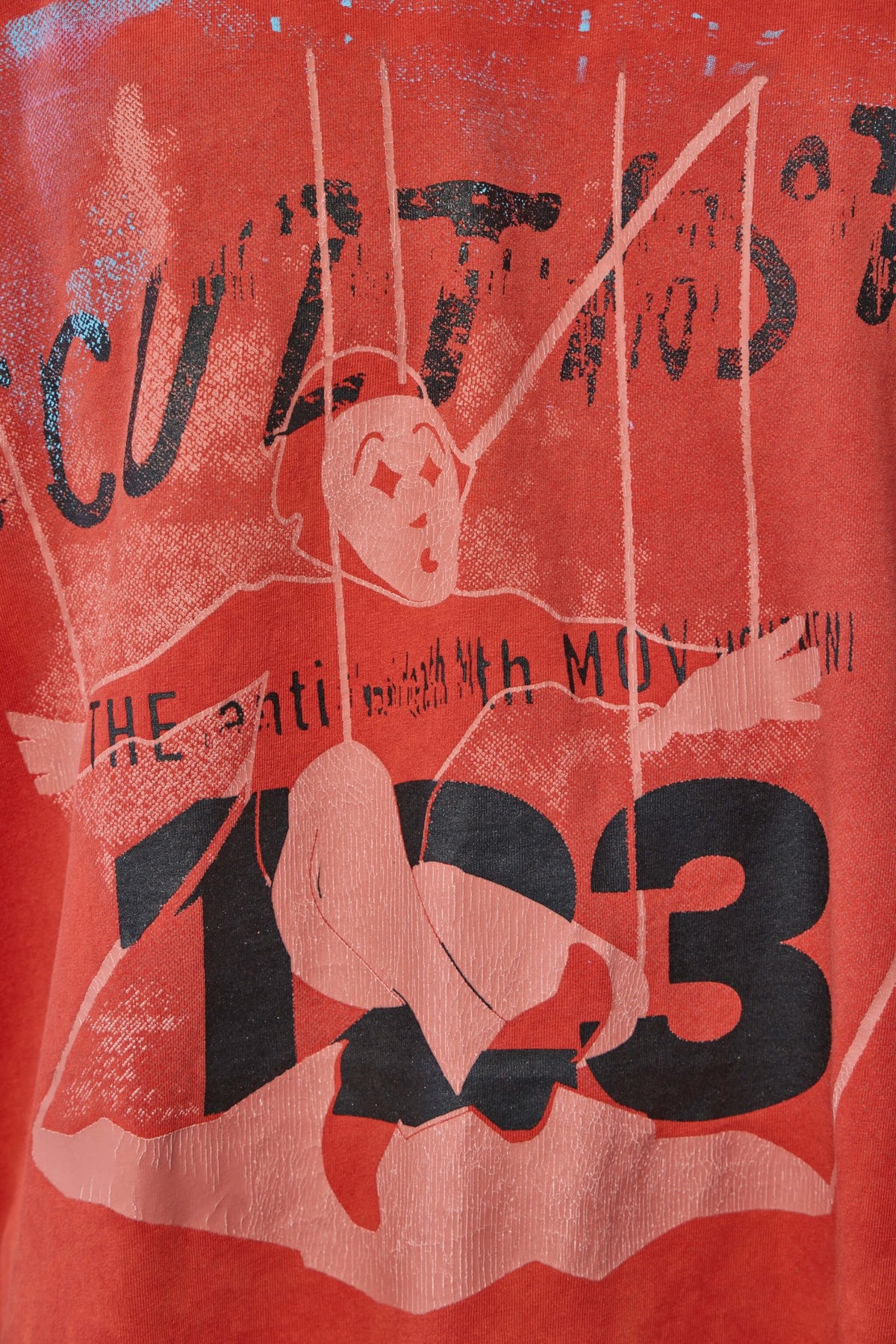 Casual red t-shirt with contemporary vintage design