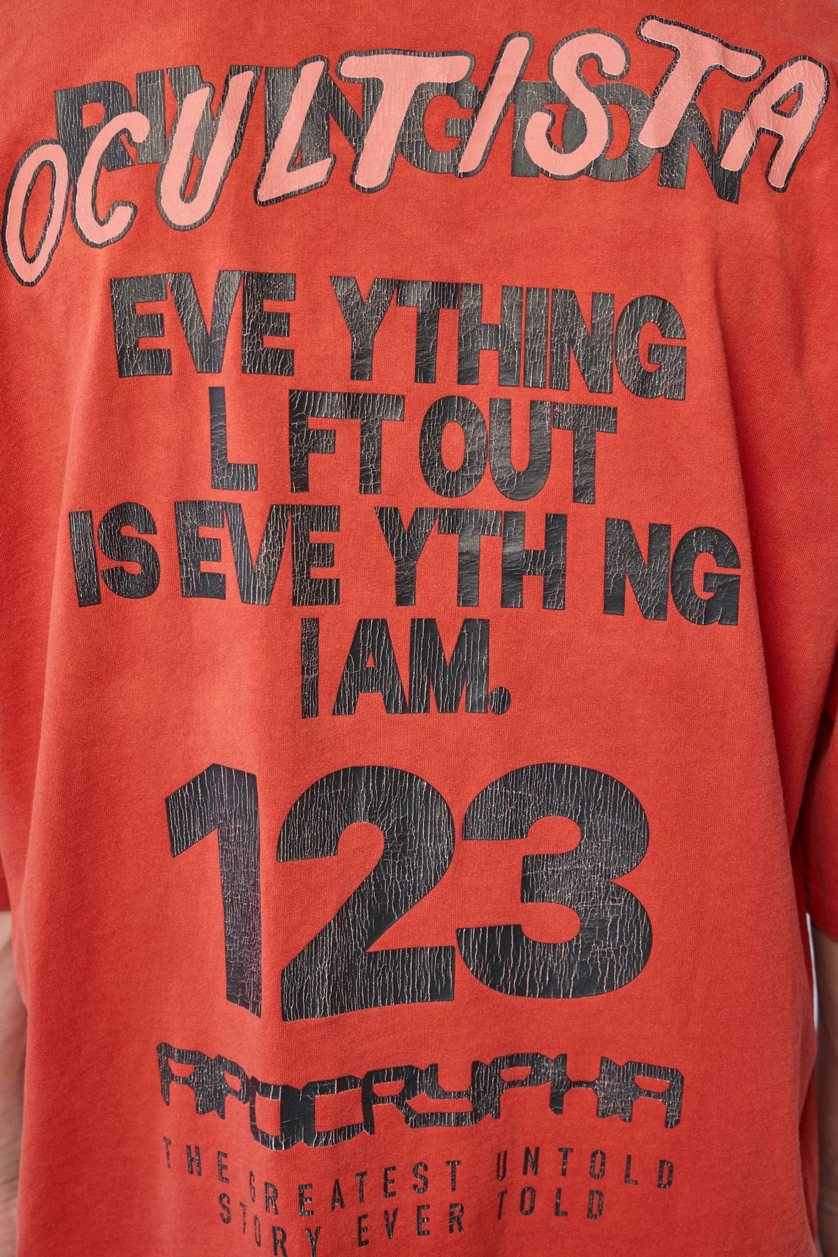 Casual red t-shirt with contemporary vintage design, view 7